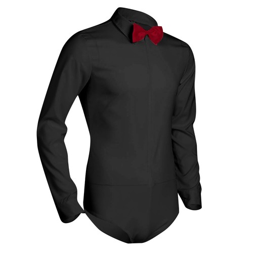 Men M-3XL Dancewear Latin Ballroom Dance Tops Rhythm Salsa Shirt Leotard Unitard - Picture 11 of 15