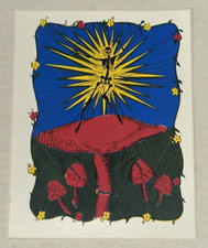 Grateful Dead Decal Vintage Sticker Dancing Skeletons Mushroom Fields Car Window