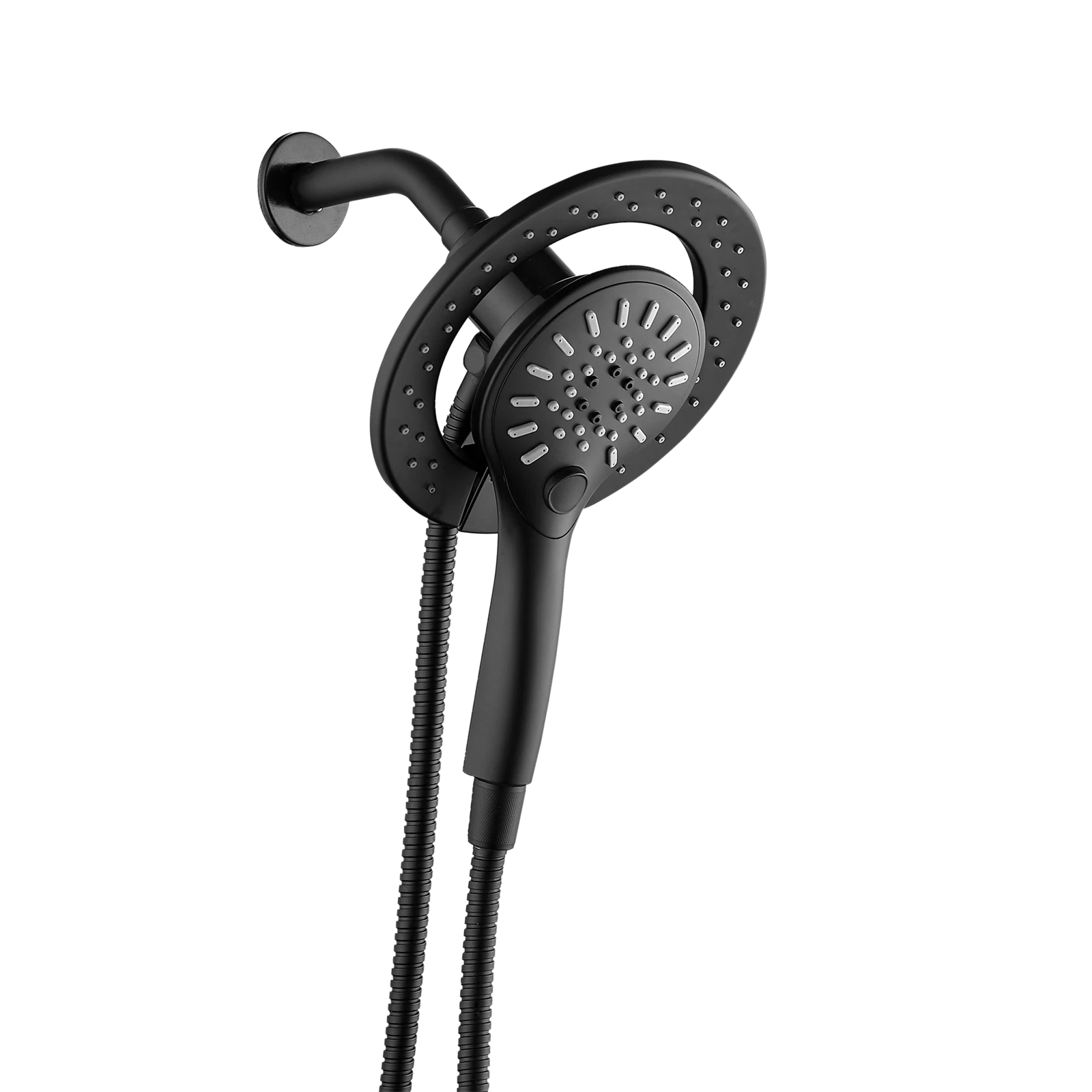 D'Lucci Matt Black Magnetic 2-in-1 Shower Head