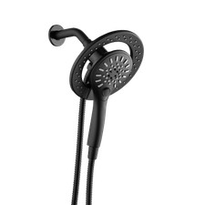 D'Lucci Matt Schwarz Magnetischer 2-in-1 Duschkopf
