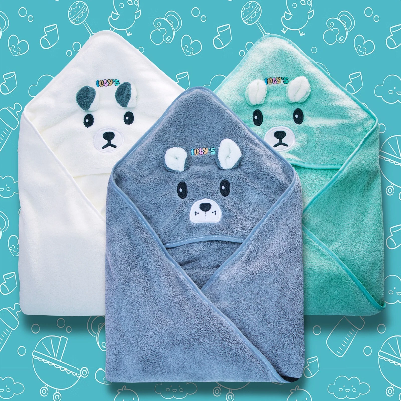 Ioly's Hooded Baby Bath Towels for Newborn Essentials 41" (Extra Large) Set of 3
Opens in a new wind