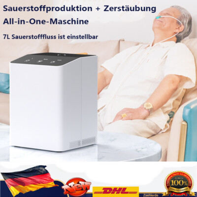 1-7L/Min Intelligente Tragbar 93%-30% Oxygen-O2-Sauerstoffgeräte Konzentrator DE