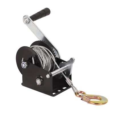 LCYINDU 800lbs Boat Trailer Winch Heavy Duty Hand Winch Two-Way Ratchet Gear Winch