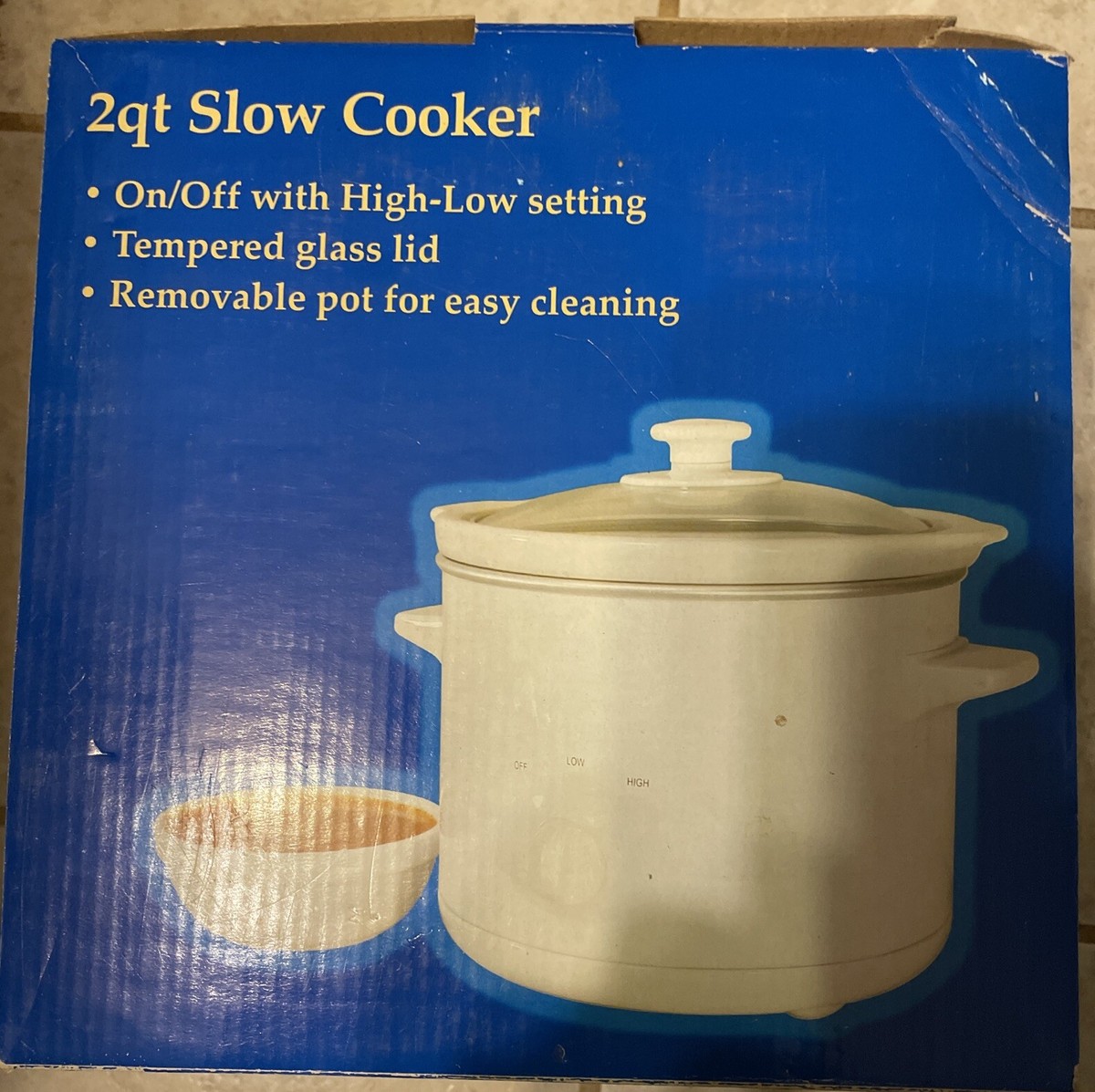 slow cooker 2 qt white Removable crock glass lid #JE-3086 slow cooker 2 qt white Removable crock glass lid #JE-3086