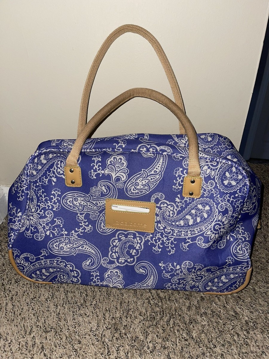 Liz Claiborne Purple Paisley Travel Rolling Duffle Bag | eBay