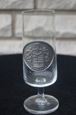 Rares,unbenutztes Barre Br&auml;u Bierglas mit Metall Emblem 0,2 L