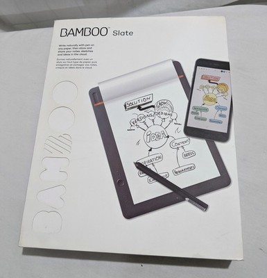 Wacom Bamboo Slate Small A5 Smartpad CDS610 Digital Notebook Pen Open Box