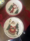 HOLIDAY HOME STUDIO 33 SANTA SNOWMAN DECORATIVE SALAD PLATES — photo 1