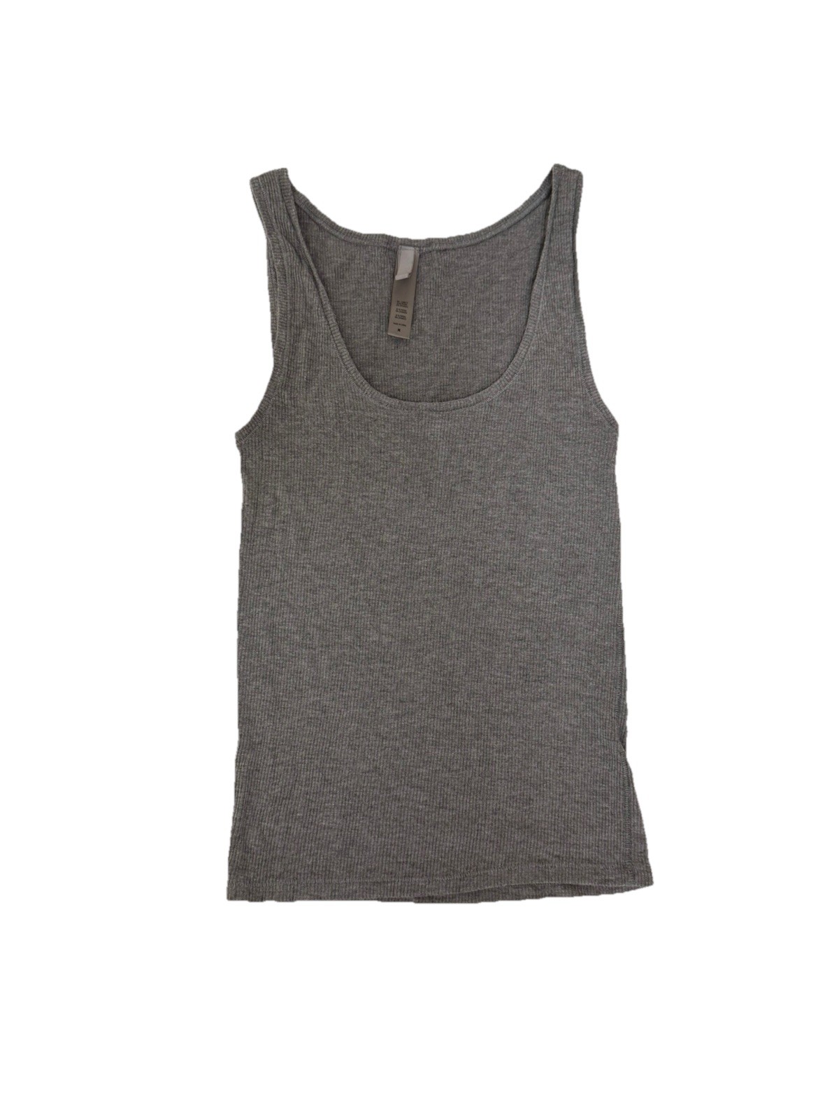 Skims Lightweight Ribbed Cropped Tank Top M medium gray