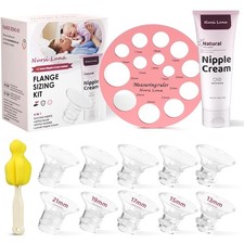 Nursi Luna Flange Sizing Kit: 10 Silicone Inserts 13-21mm , Nipple Ruler