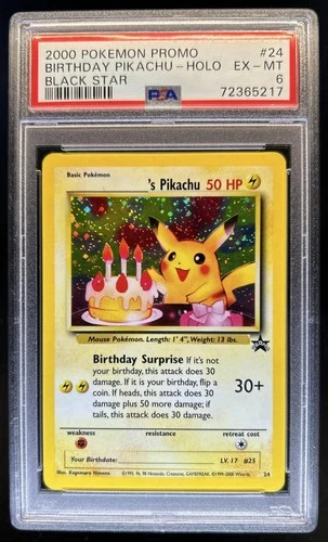 1999 Pokemon Wizards Black Star Promos Birthday Pikachu #24 PSA 6