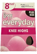 Multi Pack Suntan Plus Size L'eggs Everyday Knee Highs