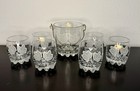Vintage Italian Lubiana Frosted Leaf Ice Bucket with 6 Short Glasses — photo 1