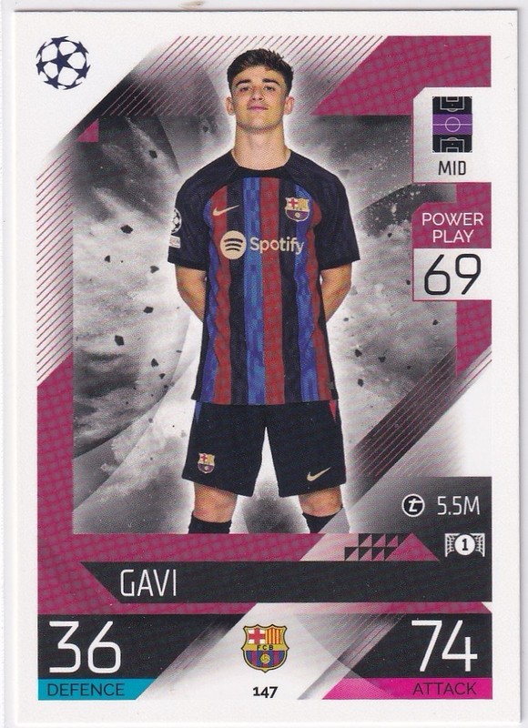 2022-23 Topps Match Attax UEFA Club Competitions - Gavi #147 Barcelona