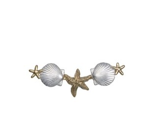 Authentic Courtney Peterson Starfish, Shell Neckslide Sterling Silver Gold Plated Pendant