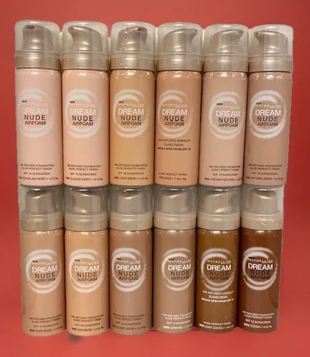 2 pack Maybelline New York Dream Nude Air Foam Foundation, choose from 12 shades - product listing photo