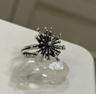 Vintage Beau .925 Sterling Silver Sputnik Atomic Modernist Starburst Ring, Sz~6.