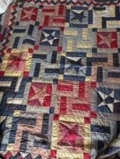 Red White Blue Arch Americana Patriotic USA Flag July 4th Quilt Vintage Blanket