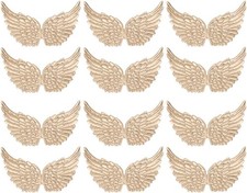 12PCS Golden Mini Angel Wings for DIY Decor, Costume, 12.5 7cm,