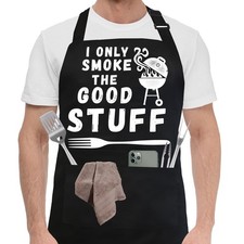 Funny Chef Apron for Men, BBQ Aprons for men with 2 Pockets Cooking Grill...