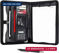 Eshow Padfolio for Men Women, Leather Portfolio with Zipper - Professional Inter