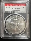 2014 "S" PCGS MS70 Silver American Eagle