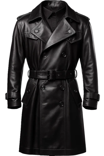 Men’s Long Black Genuine Leather Trench Coat Vintage Double-Breasted Belted Coat video thumbnail