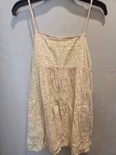 American Eagle Babydoll Cottagecore Dress Size Medium Mini Yellow Gold -00232