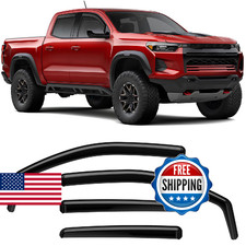 in-Channel Rain Guards Fit for Chevrolet Colorado Crew Cab 2023-2025 Black Extra