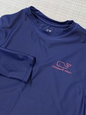 Vineyard Vines Rash Guard Kids 16 Blue Long Sleeve Swim Shirt Whale Logo