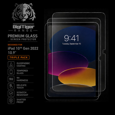 3x Hartglas Displayschutzfolie iPad 10. Generation 2022