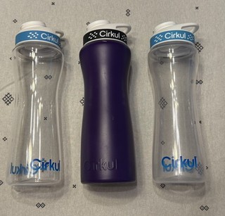 Cirkul 22oz. Purple Stainless Steel Water Bottle and 2 Plastic Water Bottle