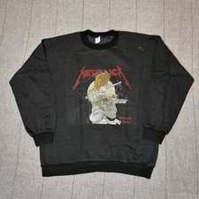 Vintage 1980/90s Metallica Harvester Sorrow Pushead Euro Crewneck Size XL Faded