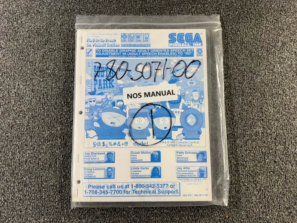Sega South Park Pinball Machine Game Manual Schematics ORIGINAL NOS - Image 2 of 4