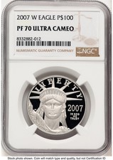 2007-W Proof Platinum Eagle 1 oz Brown Label NGC PF70 2656.50 per troy oz