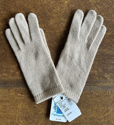 NWT Portolano Beige Tan 100% Cashmere Gloves Saks One Size