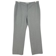 KASPER Women's Kate Grey Full Lined Dress Pants Size 16 Classic Fit Straight Leg