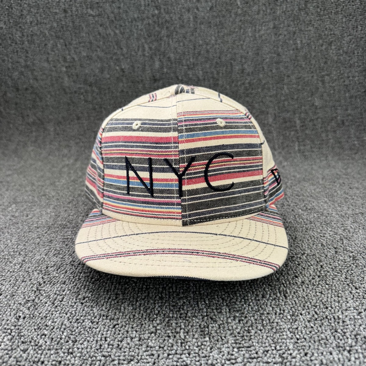 New Era NYC Striped 9FIFTY Flat Brim Snapback Hat Multi-Color One Size Streetwea