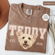 Comfort Colors Custom Pet Photo Shirt Personalize Pet Name Tee Dog Mom Shirt