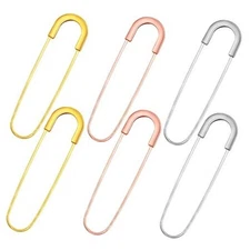 6pcs 8 cm Long Extra Large Safety Pins Metal Heavy Duty Big Blanket Pins 