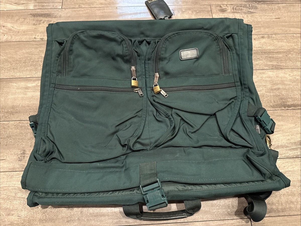 TUMI Alpha Bi-Fold Carry-on Garment Bag Green Ballistic Nylon