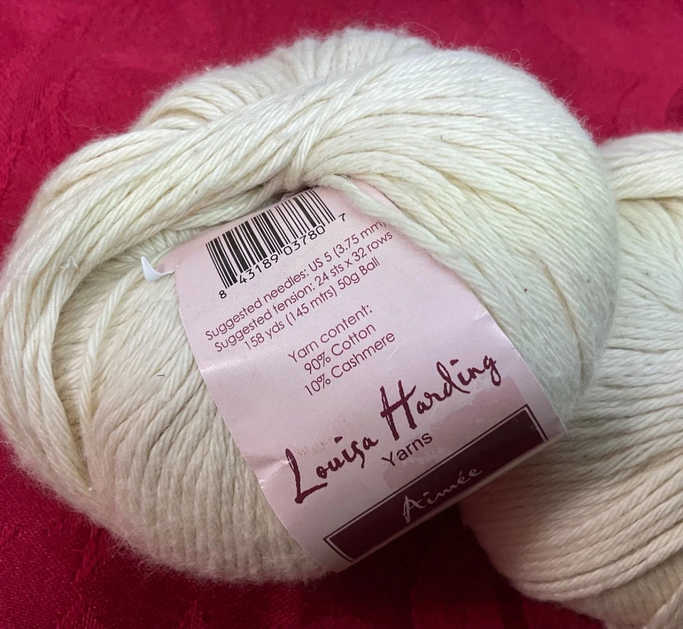 Louisa Harding Aimee Cotton/Cashmere YarnAIM-01  Lot of 2 Cream Sport New - Image 3 of 4