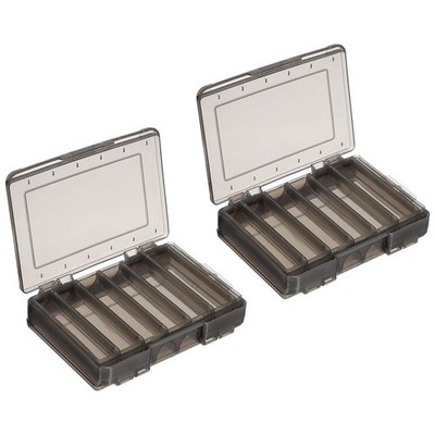 Fishing Bait Storage Box 2pcs Plastic Double Sided, Grey