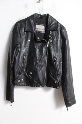 Vera Moda Womens Faux Leather Jacket - Black - Size Medium M (H76)