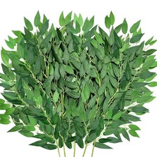   24 Pack Artificial Long Greenery Stems, 31 inch Faux Italian Ruscus Leaves B...