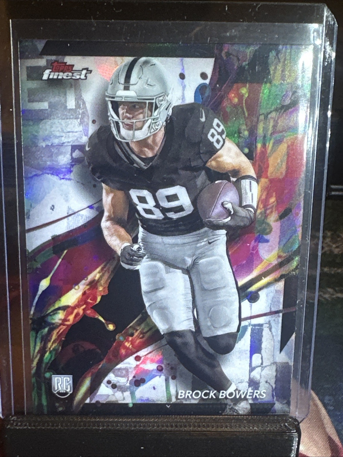 2024 Topps Finest Football BROCK BOWERS #82 RC Rookie Common Refractor - Raiders