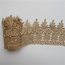 5 Yard Venice Floral Lace Edge Trim Ribbon 9cm Wide Width: 9 cm, Coffee