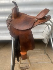 Saddle RR 15'' Semi QH bar Western Barrel Trail Leather Round skirt USA made