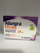 Allegra Hives Antihistamine 24-Hour Tablets, 180 mg, 30Count EXP 4/2026
