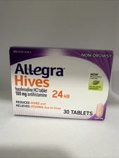 Allegra Hives Antihistamine 24-Hour Tablets, 180 mg, 30Count EXP 4/2026